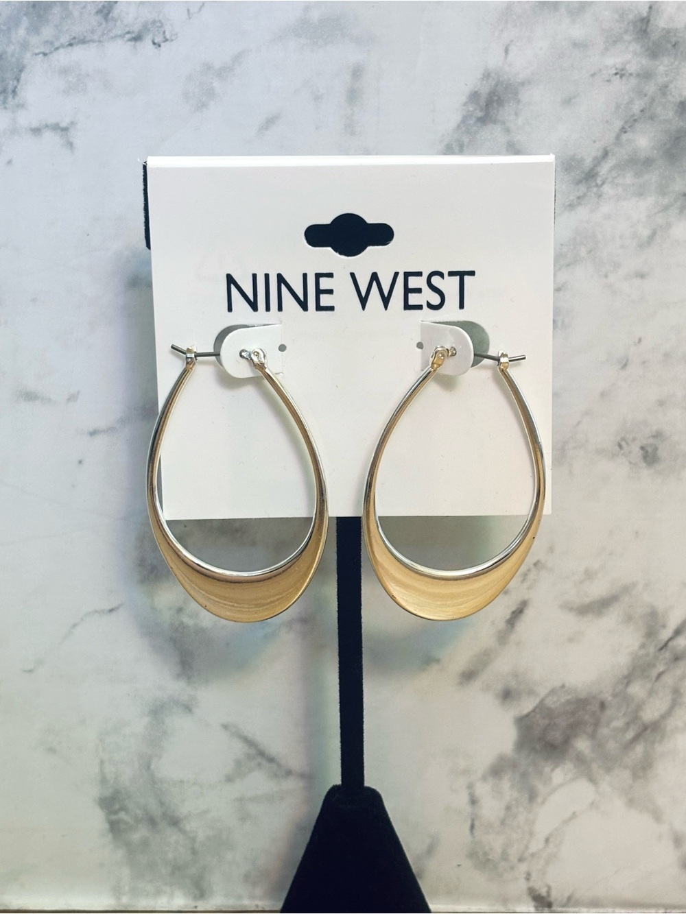 NWT Nine West Silver Tone Hoop Earrings